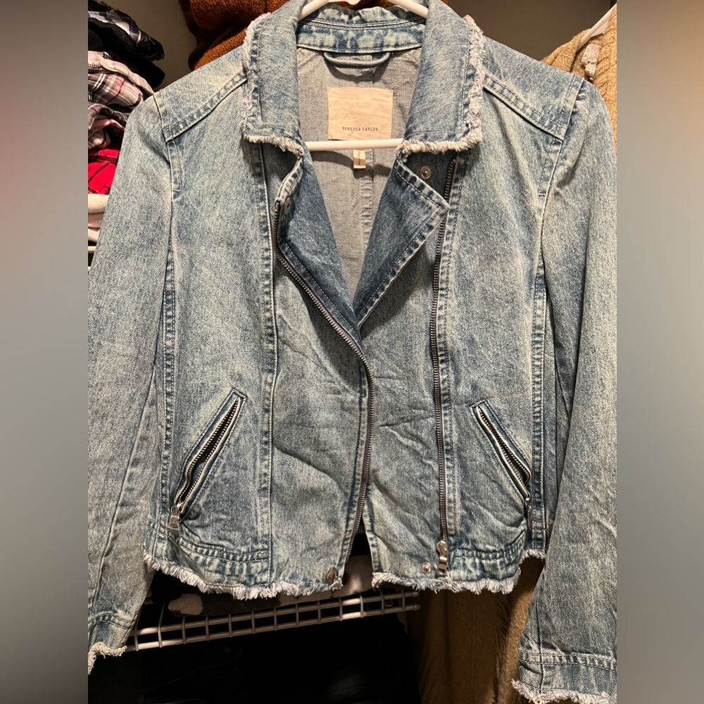 Rebecca Taylor Sz S denim moto jacket